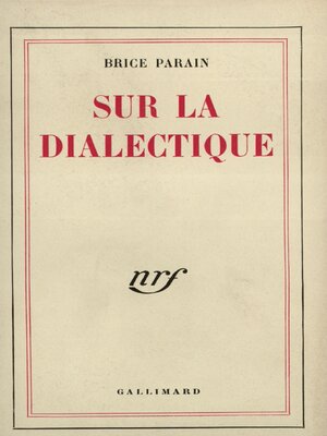 cover image of Sur la dialectique